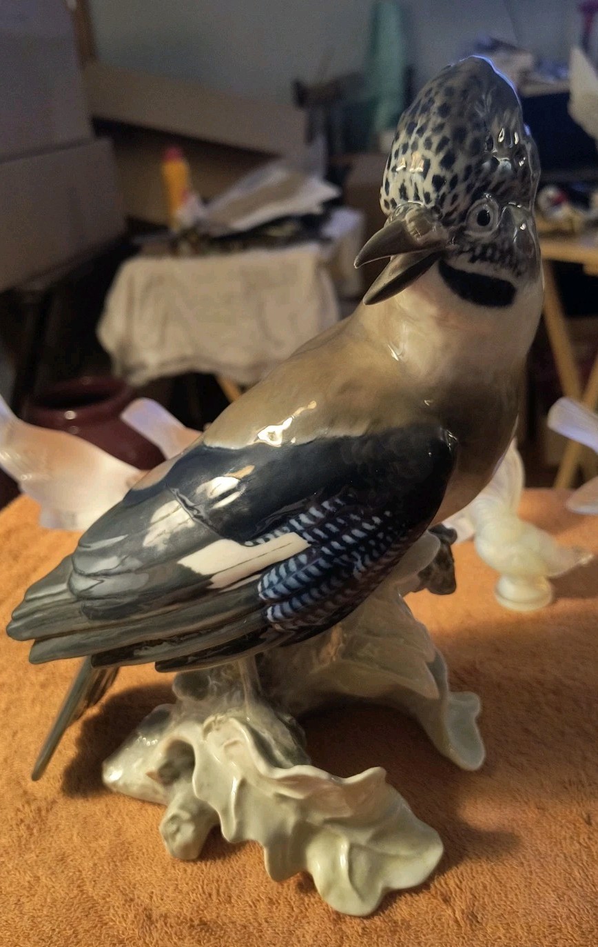 DEFECTIVE Vintage Rosenthal Germany Heidenreich Porcelain Blue Jay Bird G3D DEFECTIVE Vintage Rosenthal Germany Heidenreich Porcelain Blue Jay Bird G3D