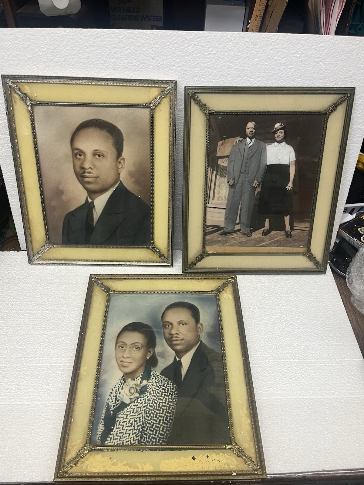 Vtg Antique African Couples In Ornate Frames Vtg Antique African Couples In Ornate Frames