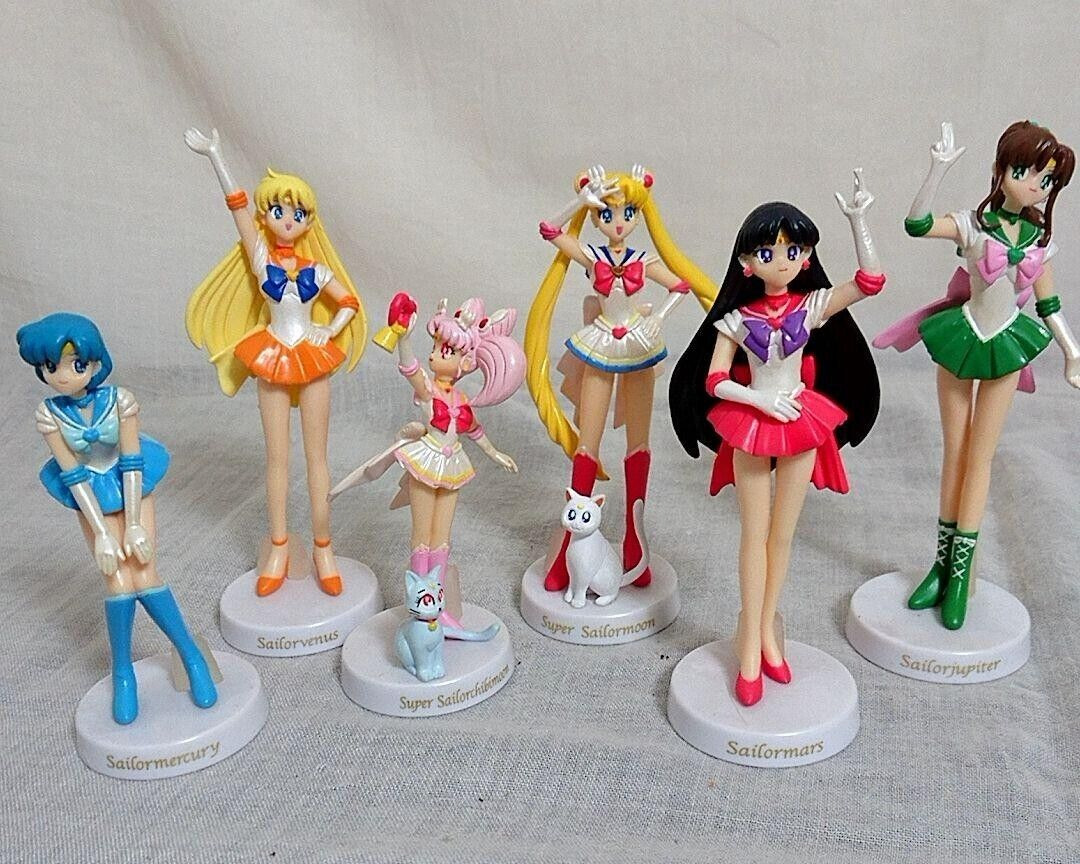Sailor Moon Doll Collection Figure 2002 Lot 6 Chibi Mars Jupiter Venus Bandai