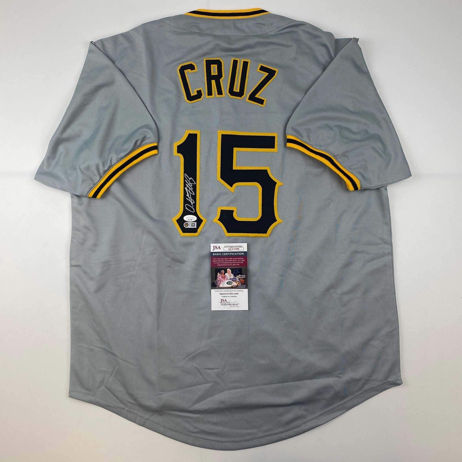 Autographed/Signed Oneil Cruz Pittsburgh Grey Baseball Jersey JSA COA