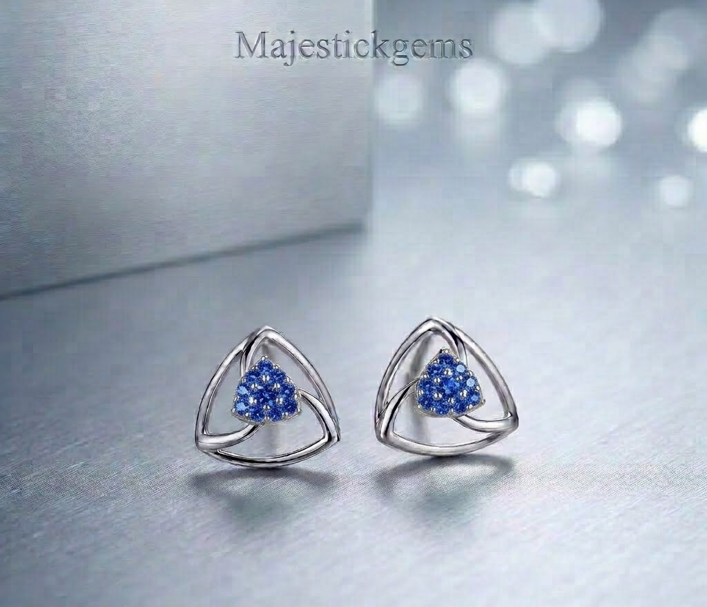 2 Ct Lab Grown Blue Diamond Stud Earrings 925 Sterling Silver VVS1 Certified 2 Ct Lab Grown Blue Diamond Stud Earrings 925 Sterling Silver VVS1 Certified