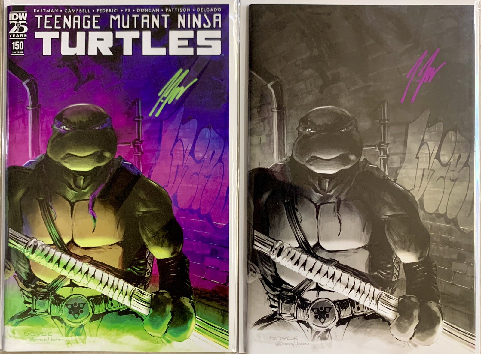 TEENAGE MUTANT NINJA TURTLES #150 | GREG HORN JOE DOYLE | 2 VARIANTS SIGNED TEENAGE MUTANT NINJA TURTLES #150 | GREG HORN JOE DOYLE | 2 VARIANTS SIGNED