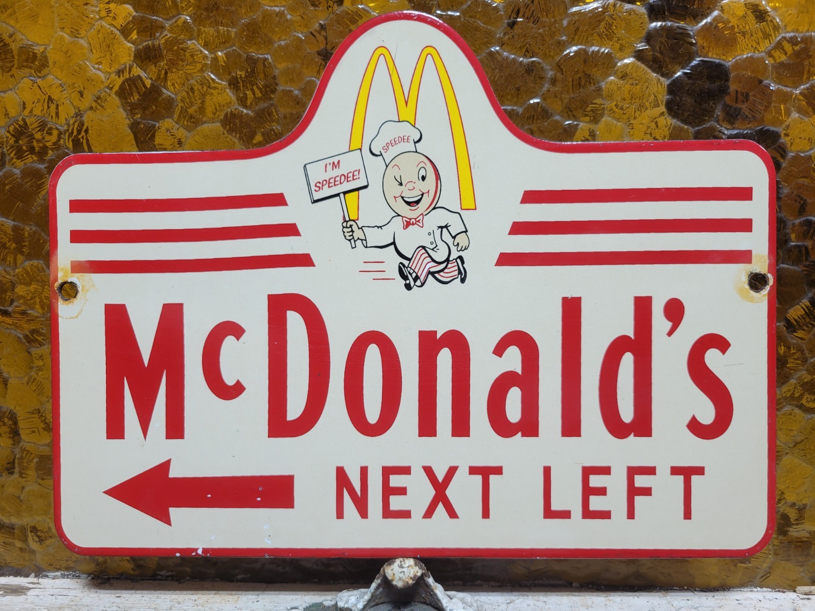VINTAGE MCDONALD\'S PORCELAIN SIGN RARE OLD FAST FOOD RESTAURANT BURGER FRIES