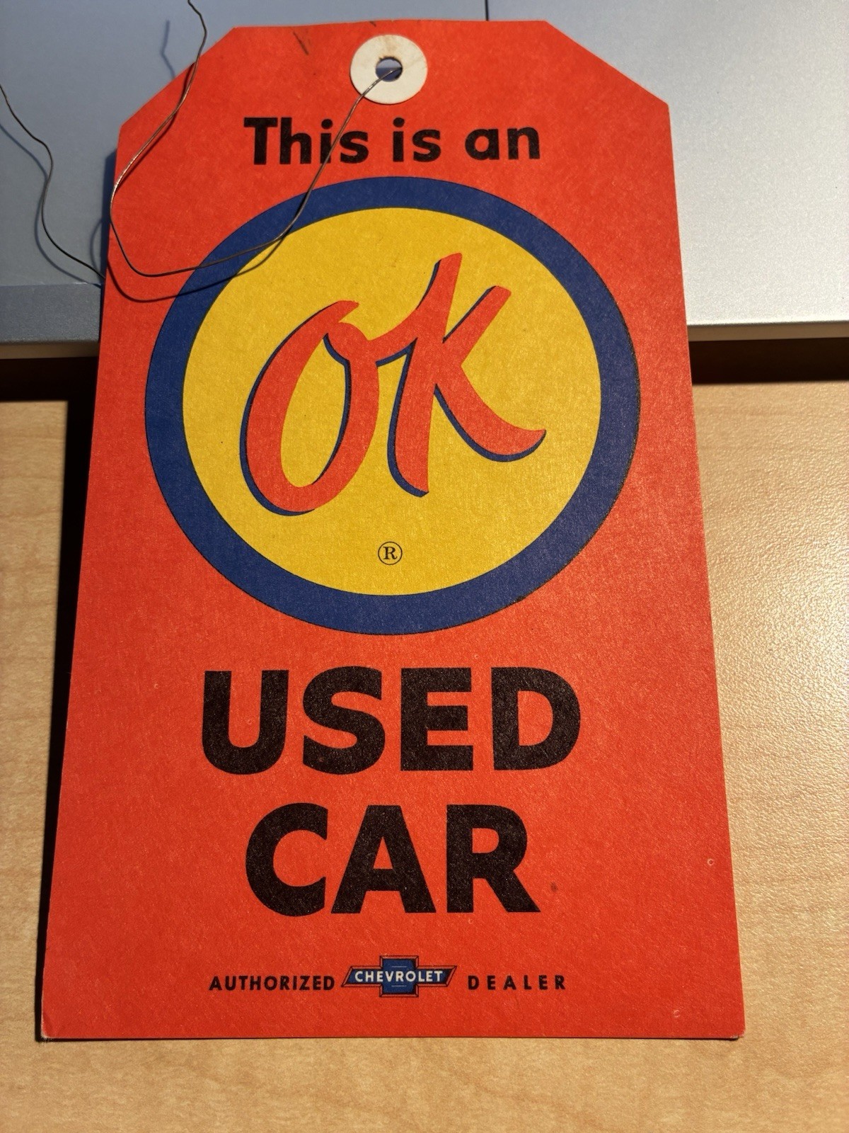 NOS 1950’s 1960’s Original Chevrolet OK USED CAR Dealer Hang Tag Sign GM Impala NOS 1950’s 1960’s Original Chevrolet OK USED CAR Dealer Hang Tag Sign GM Impala