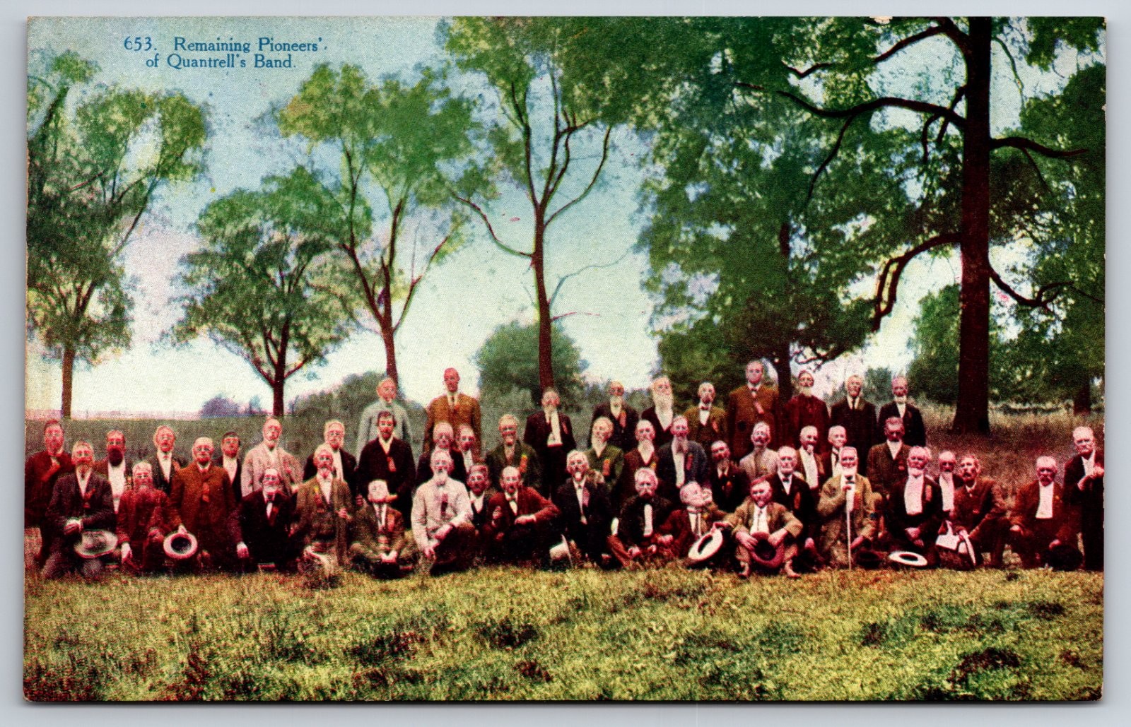 Remaining Pioneers of Quantrill\'s Band of Raiders Civil War Confederate Postcard Remaining Pioneers of Quantrill\'s Band of Raiders Civil War Confederate Postcard