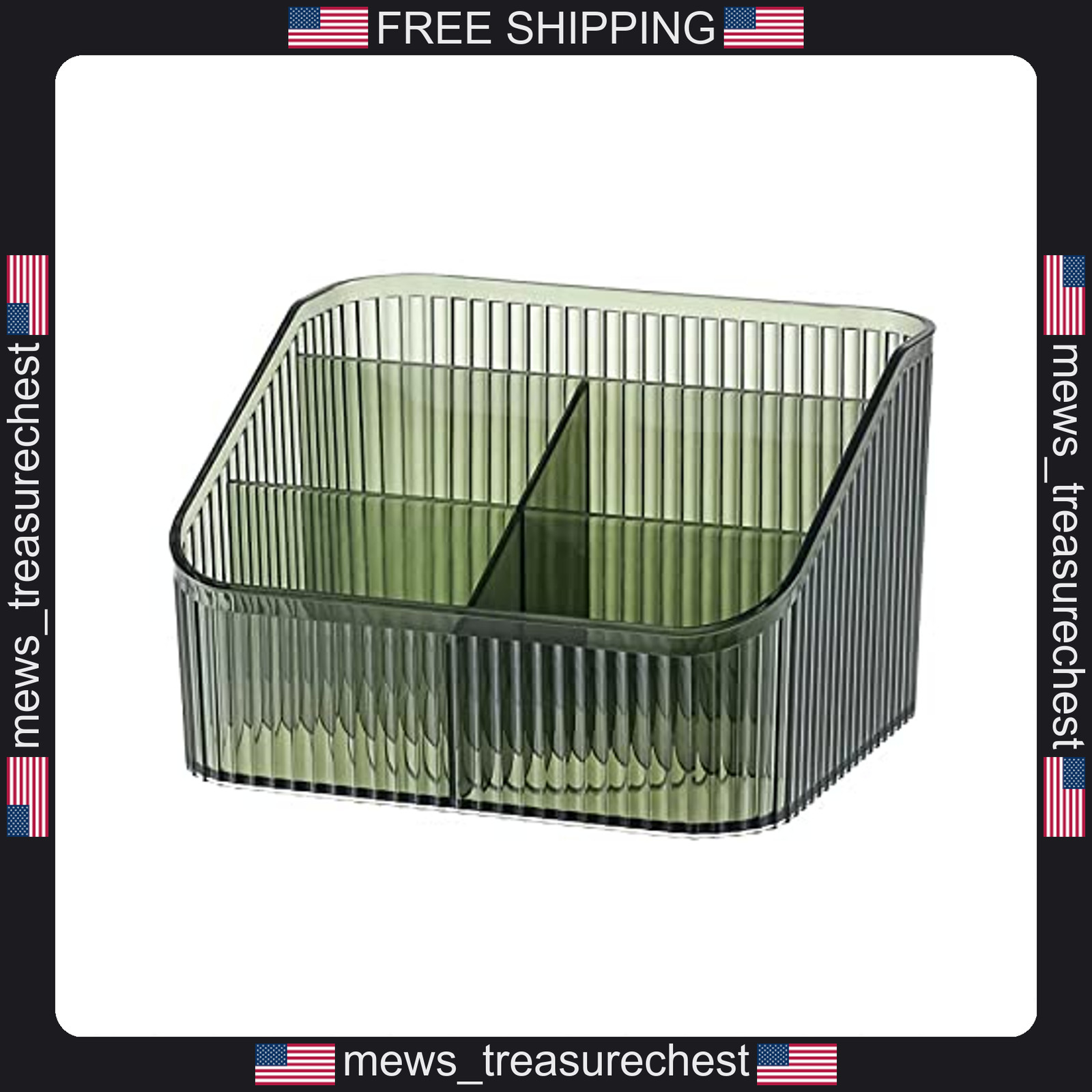 DASITON Makeup Brush Holder 5 Slots Vintage Green Vanity Organizer