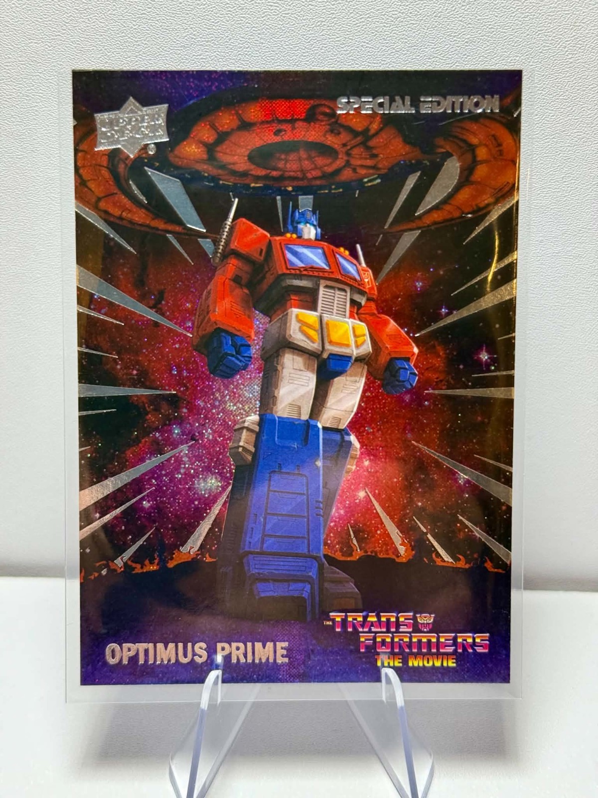 2026 Upper Deck Transformers Optimus Prime #1 Galaxy Foil 40th Anniversary