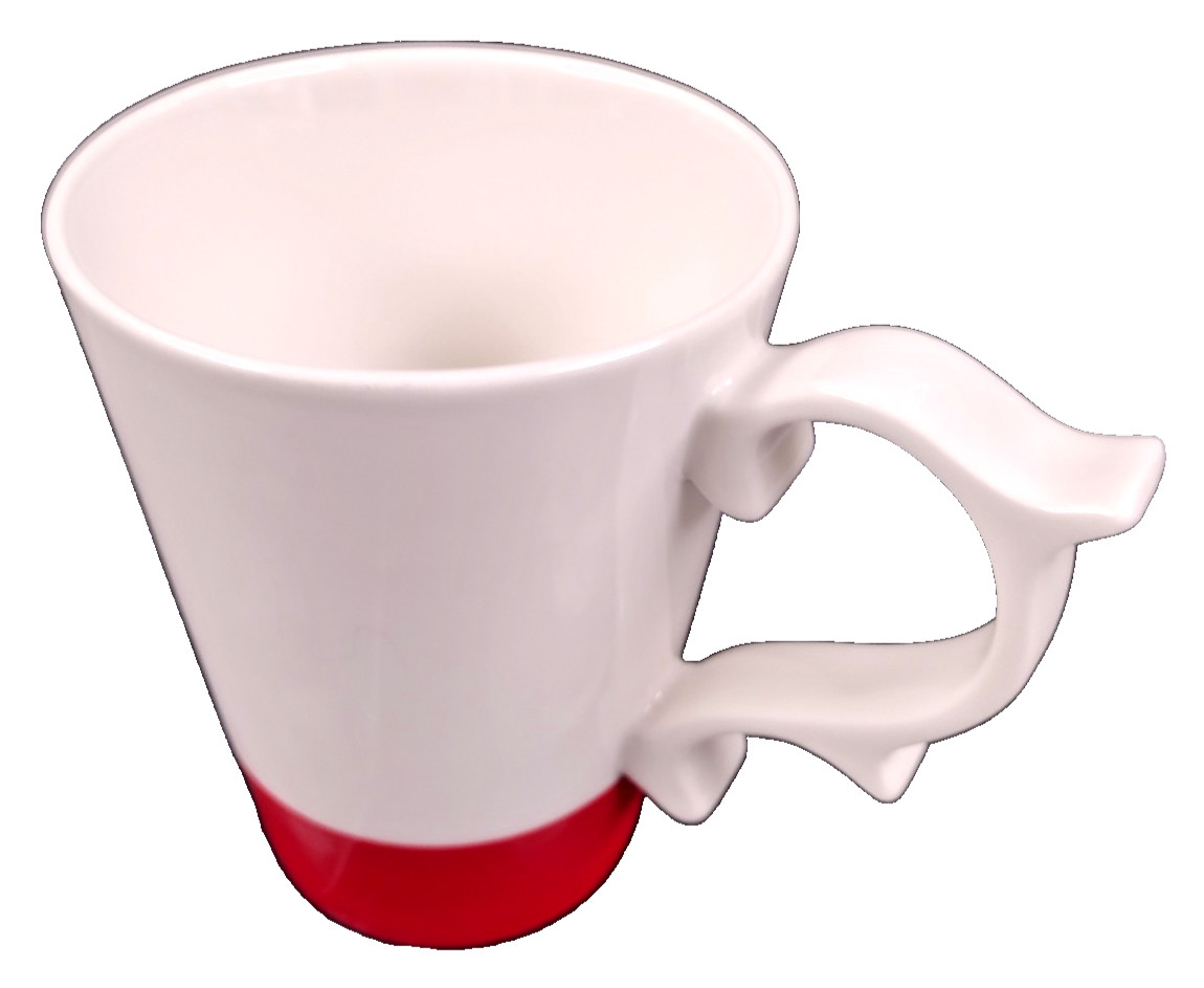 Starbuck Teavana Tazo 2015 Scroll Handle Red & White 16oz Mug Starbuck Teavana Tazo 2015 Scroll Handle Red & White 16oz Mug