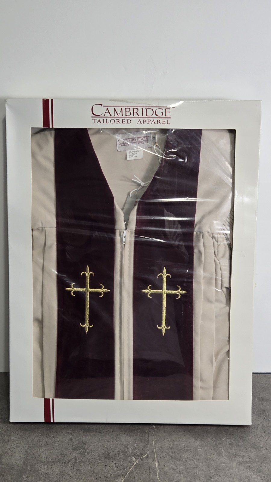 New Catholic Factory Outlet Burgandy/Ivory Pulpit Robe-Gold Embroidery, 55 Med New Catholic Factory Outlet Burgandy/Ivory Pulpit Robe-Gold Embroidery, 55 Med