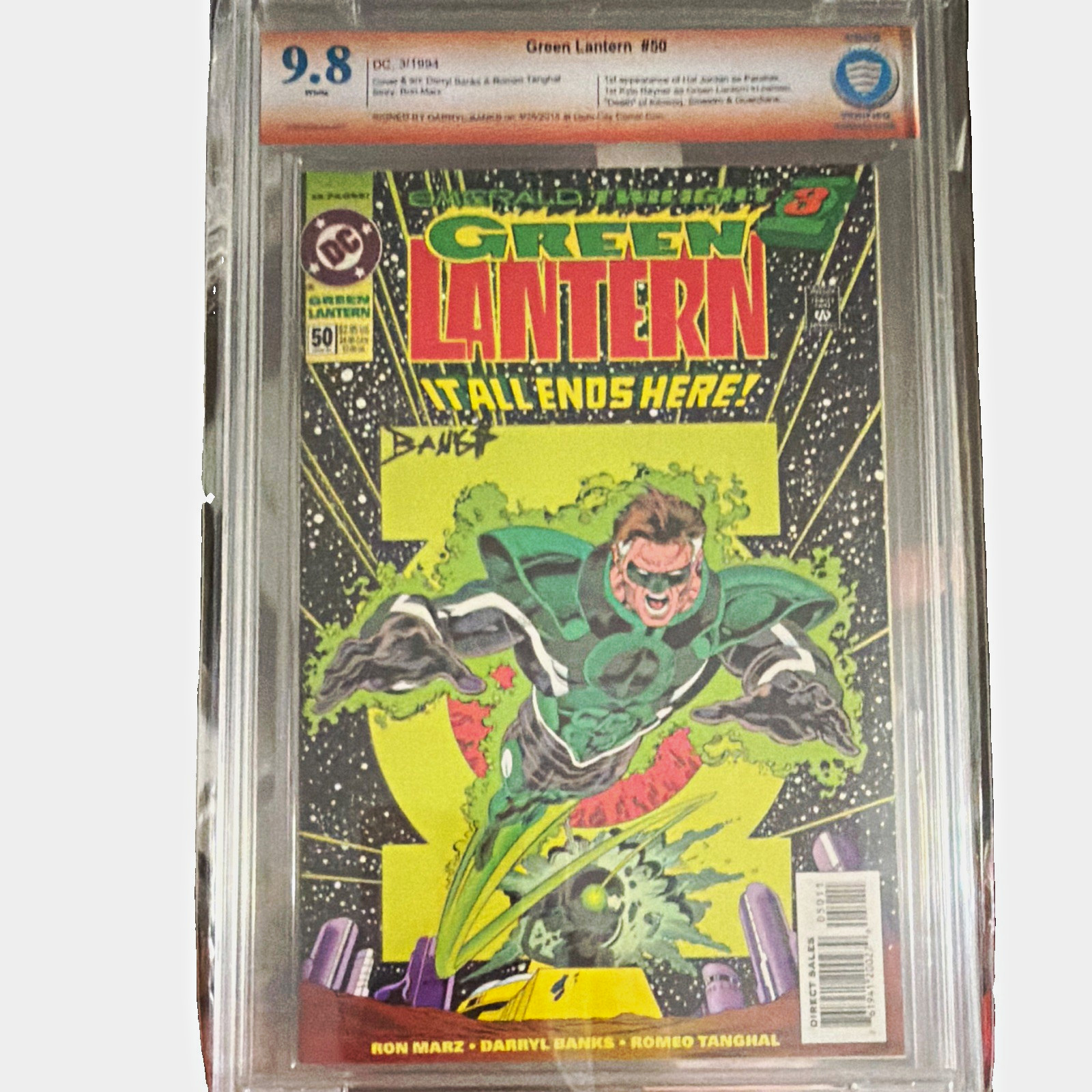 Green Lantern #50 DC 1994 Direct Edition CBCS 9.8 Signed Darryl Banks Green Lantern #50 DC 1994 Direct Edition CBCS 9.8 Signed Darryl Banks