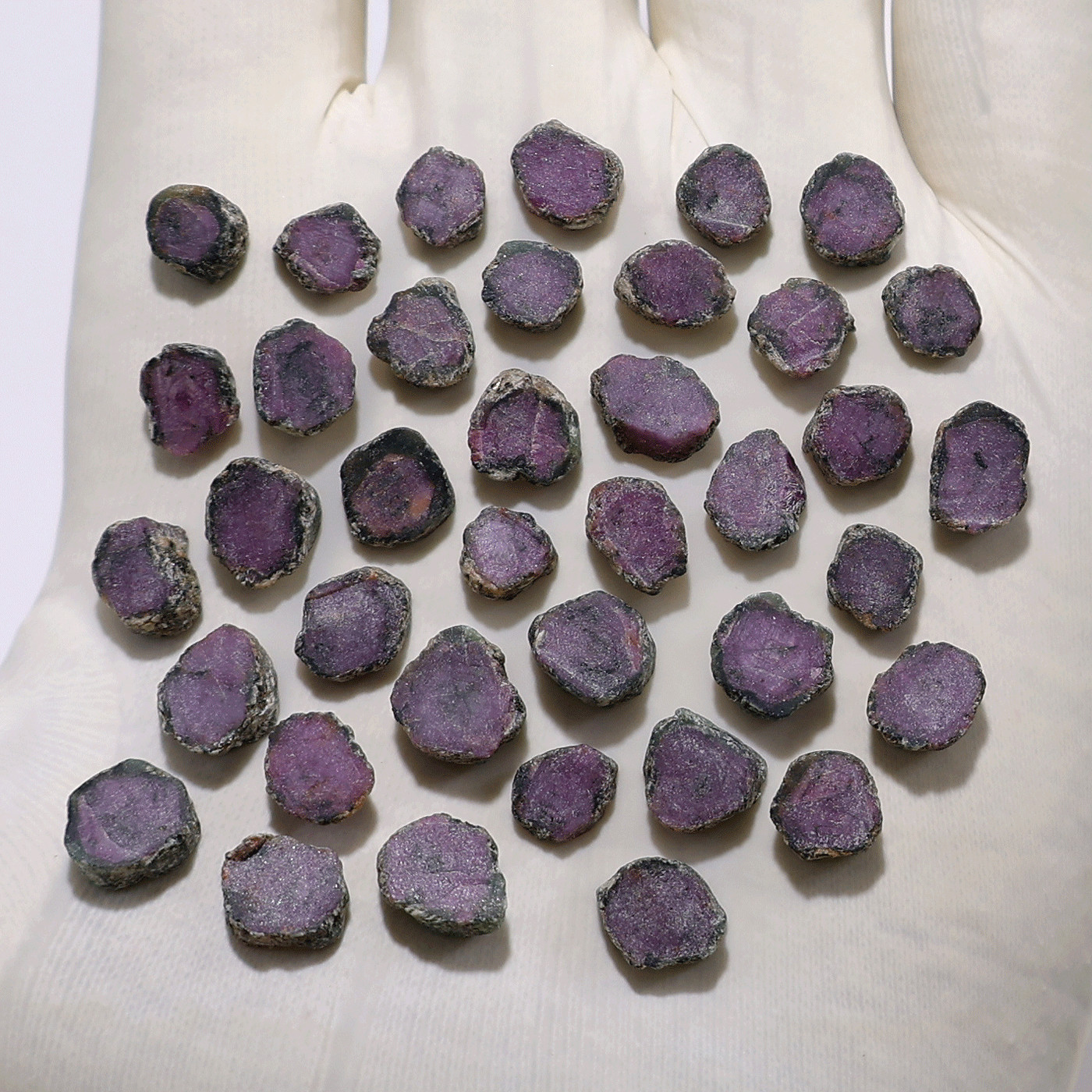 Wildheart Rubies— 38 PC Rare Watermelon Rubies Raw Unpolished Gem Crystal Slices