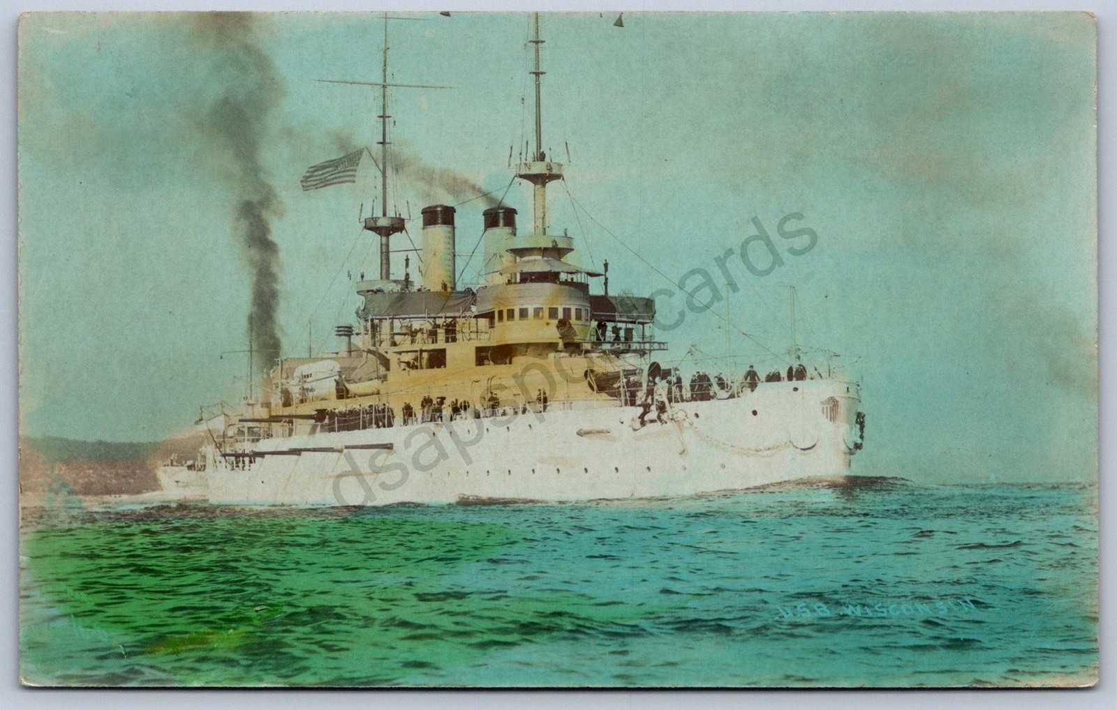 K36/ Ship RPPC Postcard c10 U.S.S. Wisconsin Battleship Navy Color 278 K36/ Ship RPPC Postcard c10 U.S.S. Wisconsin Battleship Navy Color 278