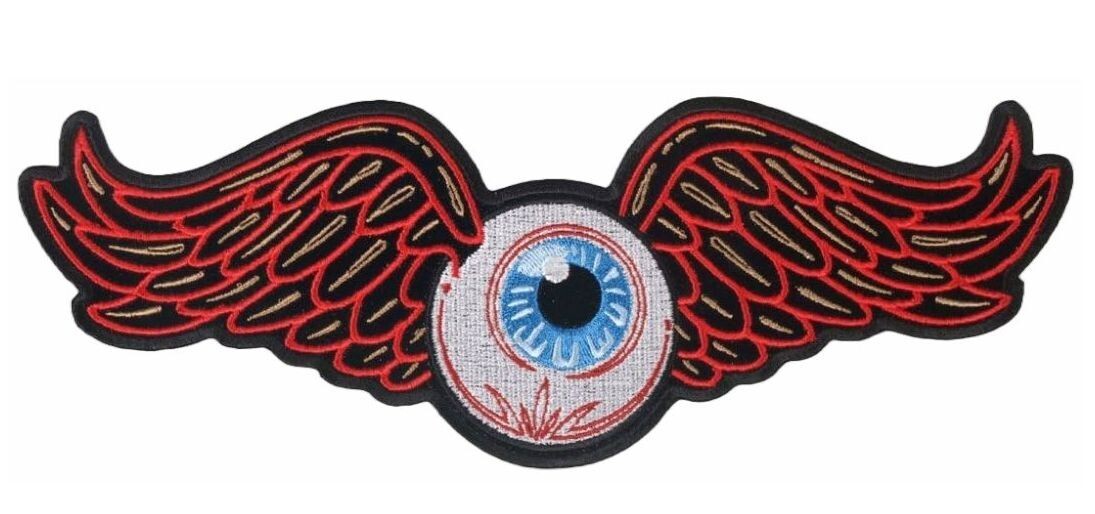 Flying Eyeball Embroidered Large Patch 10\ Flying Eyeball Embroidered Large Patch 10\