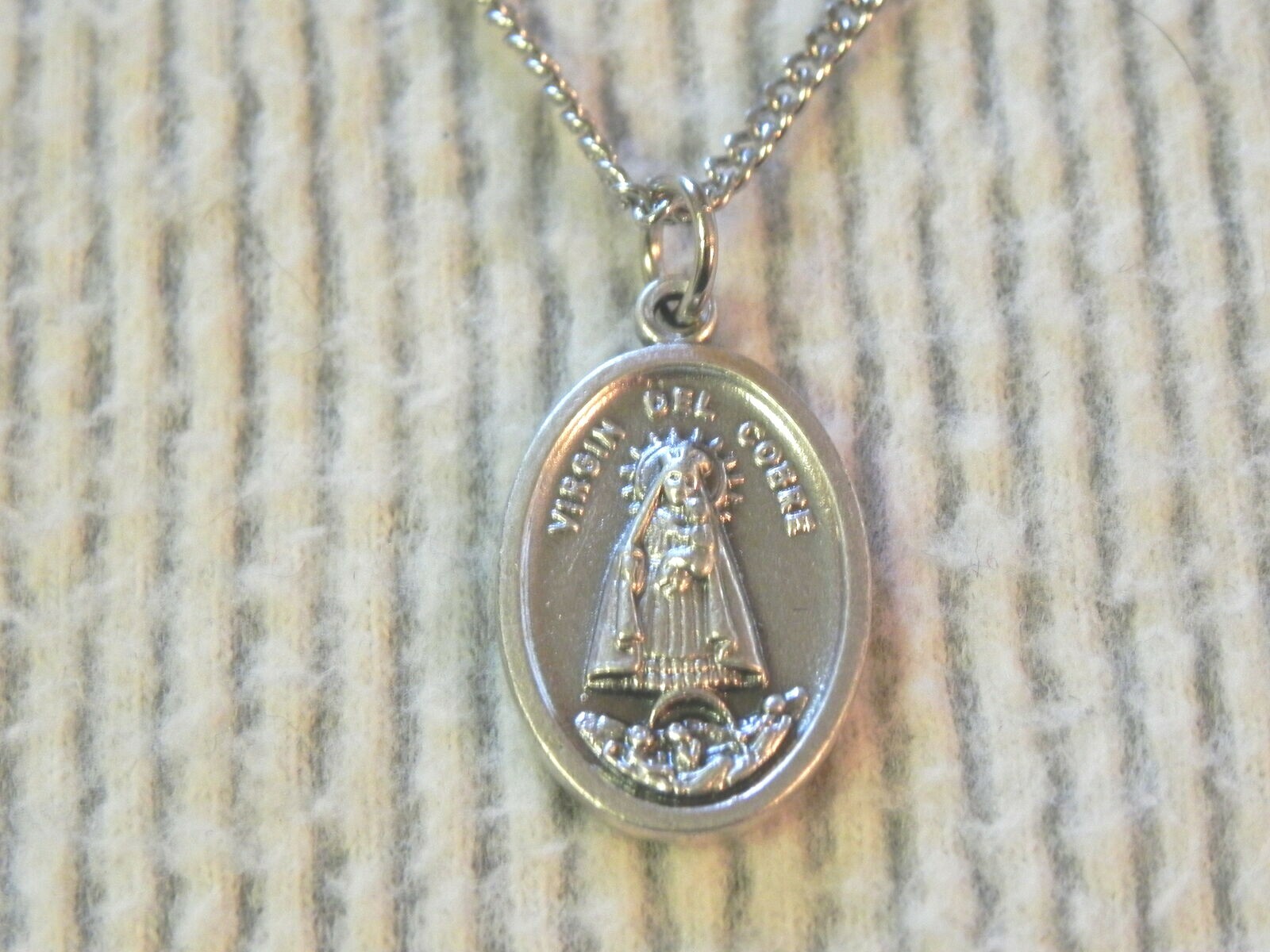 Virgin del Cobre medal necklace Cuba Cuban Virgen Senora Caridad medalla collar