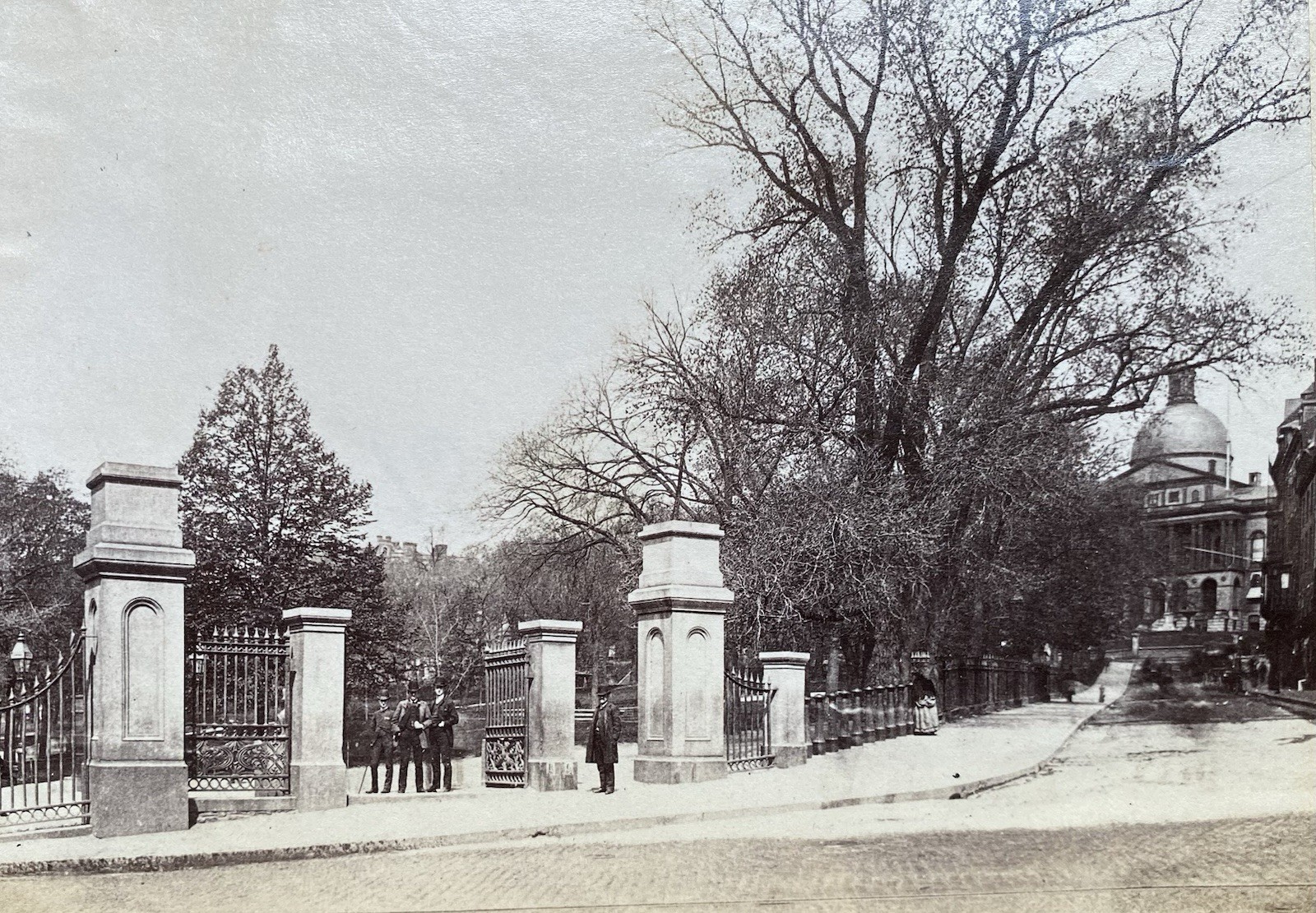 Boston Common Gate & State House Antique Vintage Photo Print Boston Common Gate & State House Antique Vintage Photo Print