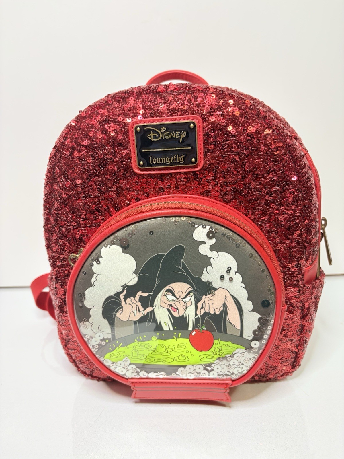Loungefly Disney Snow White Evil Queen Snow Globe Sequin Mini Backpack Rare Loungefly Disney Snow White Evil Queen Snow Globe Sequin Mini Backpack Rare