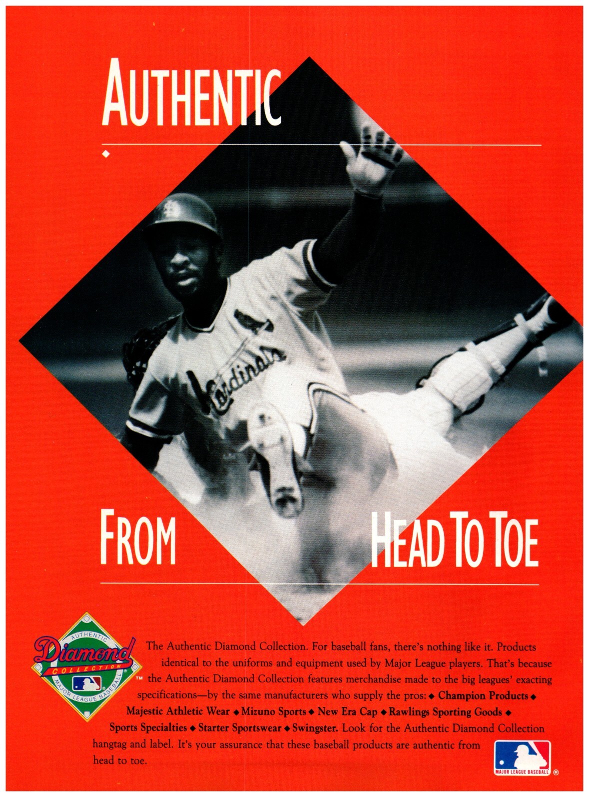 1988 Diamond Collection Print Ad Major League Baseball Ozzie Smith Cardinals MLB 1988 Diamond Collection Print Ad Major League Baseball Ozzie Smith Cardinals MLB
