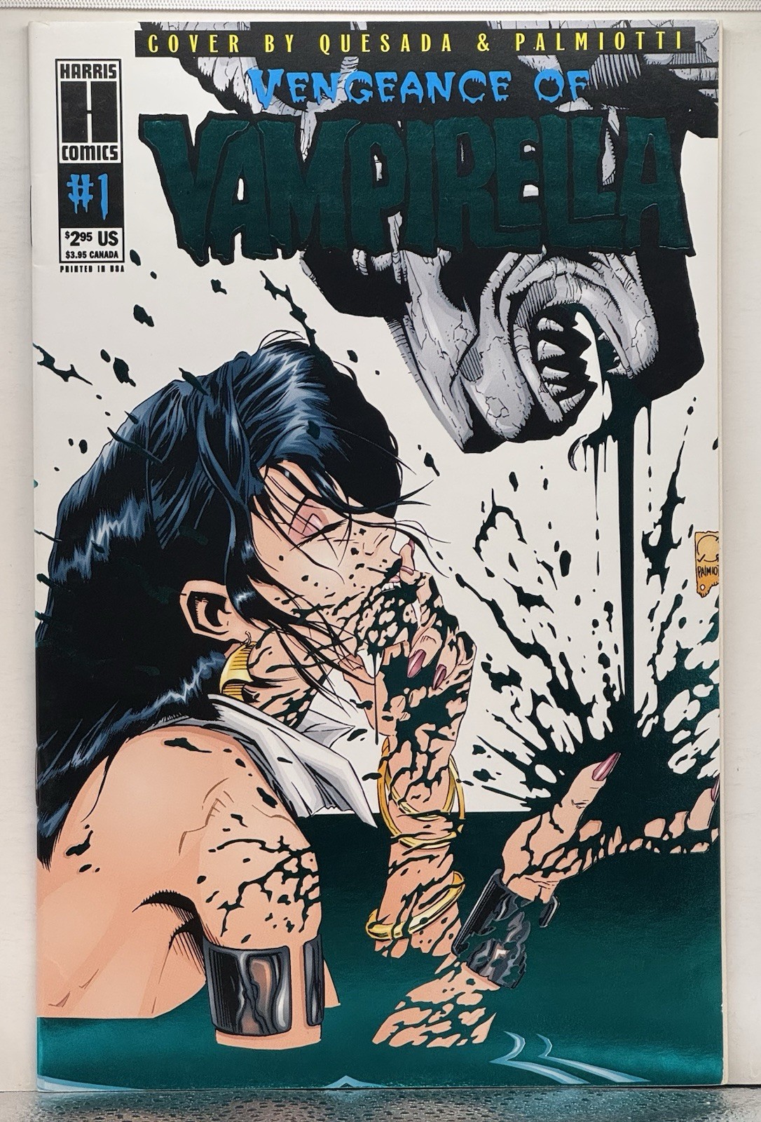 Vengeance of Vampirella #1 2nd print aquamarine wraparound foil 1994 Harris VF+