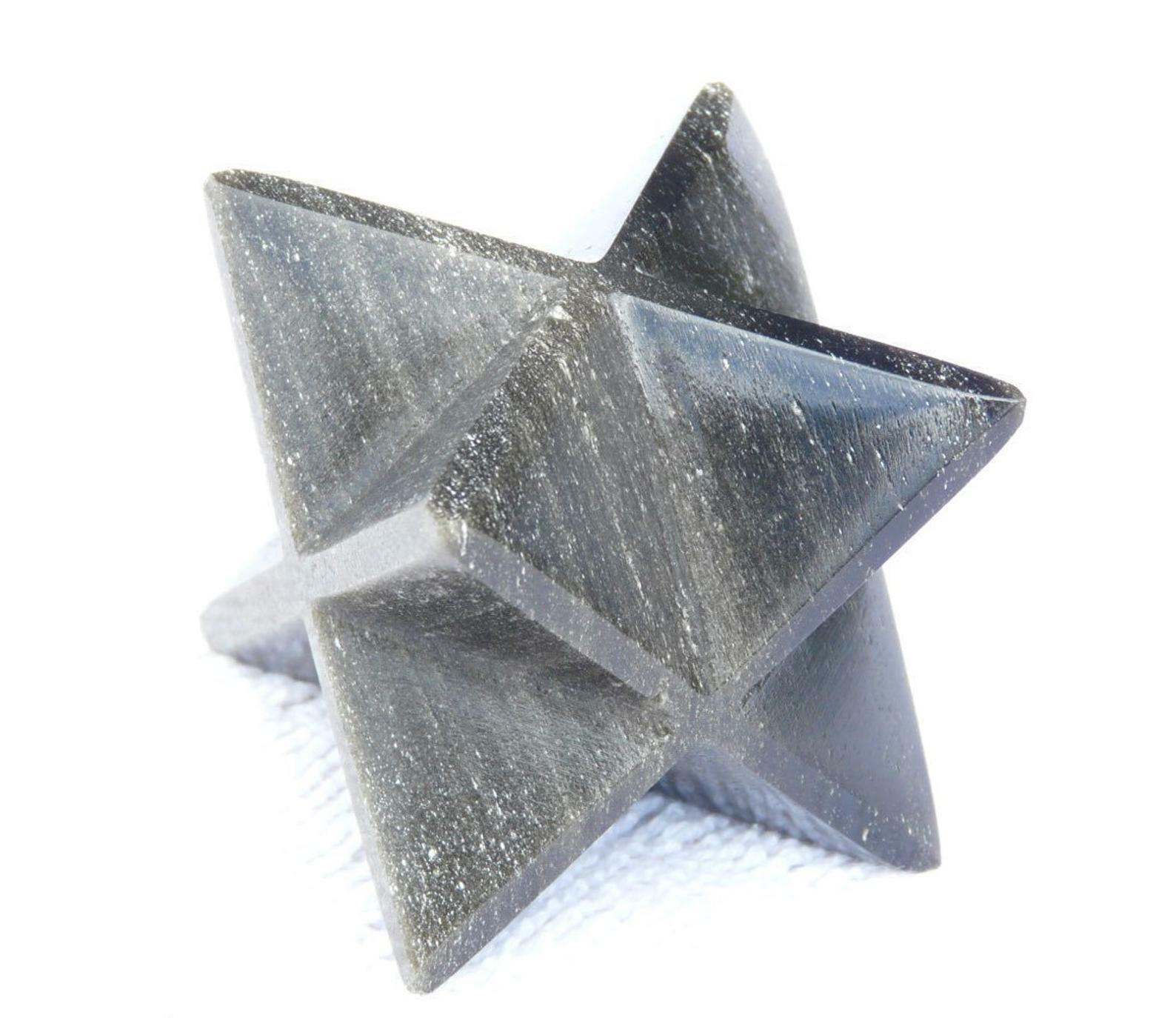 LARGE (50mm) GOLD OBSIDIAN GEMSTONE MERKABA STAR (ONE) - BUY IT NOW