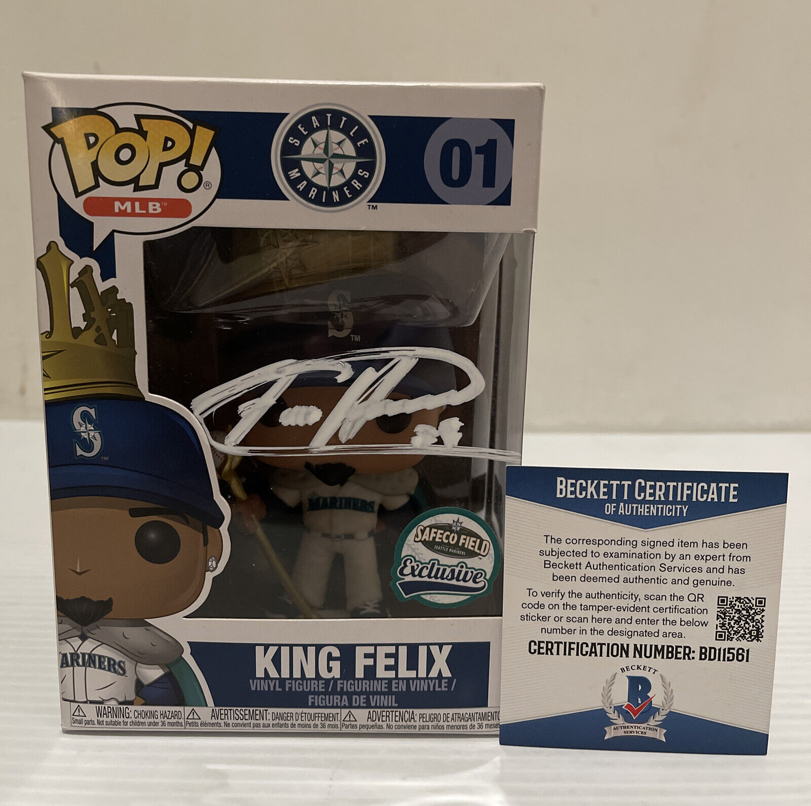 Felix Hernandez Signed Autographed Funko Pop Seattle Mariners 01 MLB BECKETT COA
