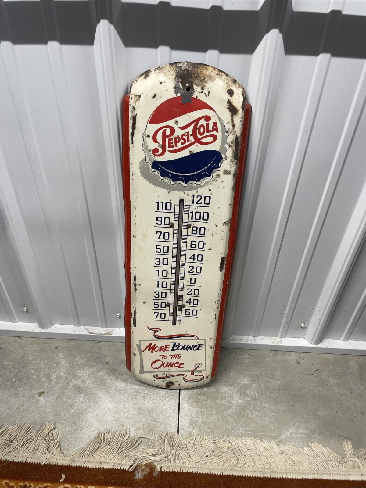 Vintage Pepsi Thermometer Metal Sign 27\