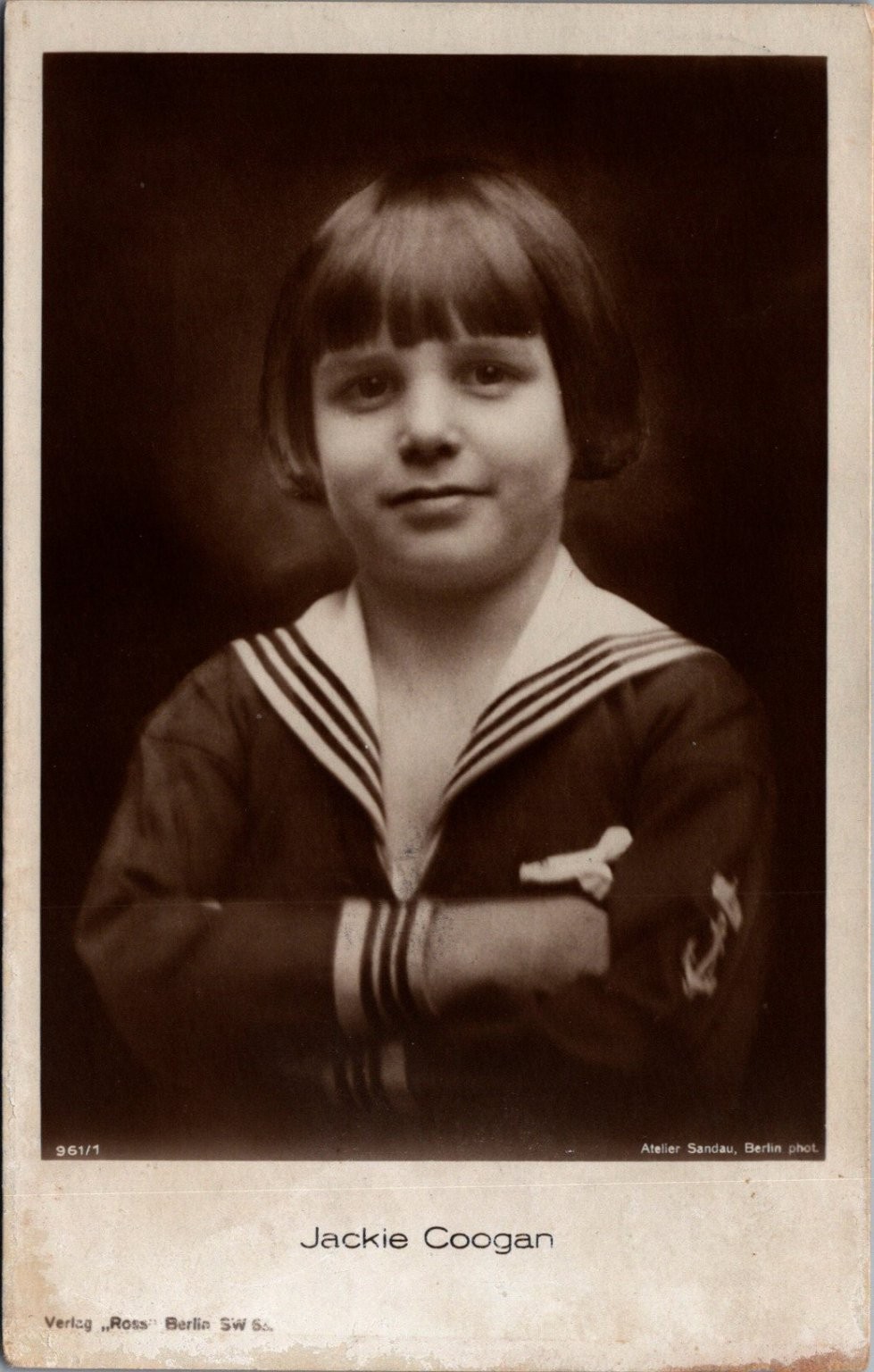 1925 Jackie Coogan Real Photo Postcard RPPC Sailor Suit Berlin Ross Verlag 1925 Jackie Coogan Real Photo Postcard RPPC Sailor Suit Berlin Ross Verlag
