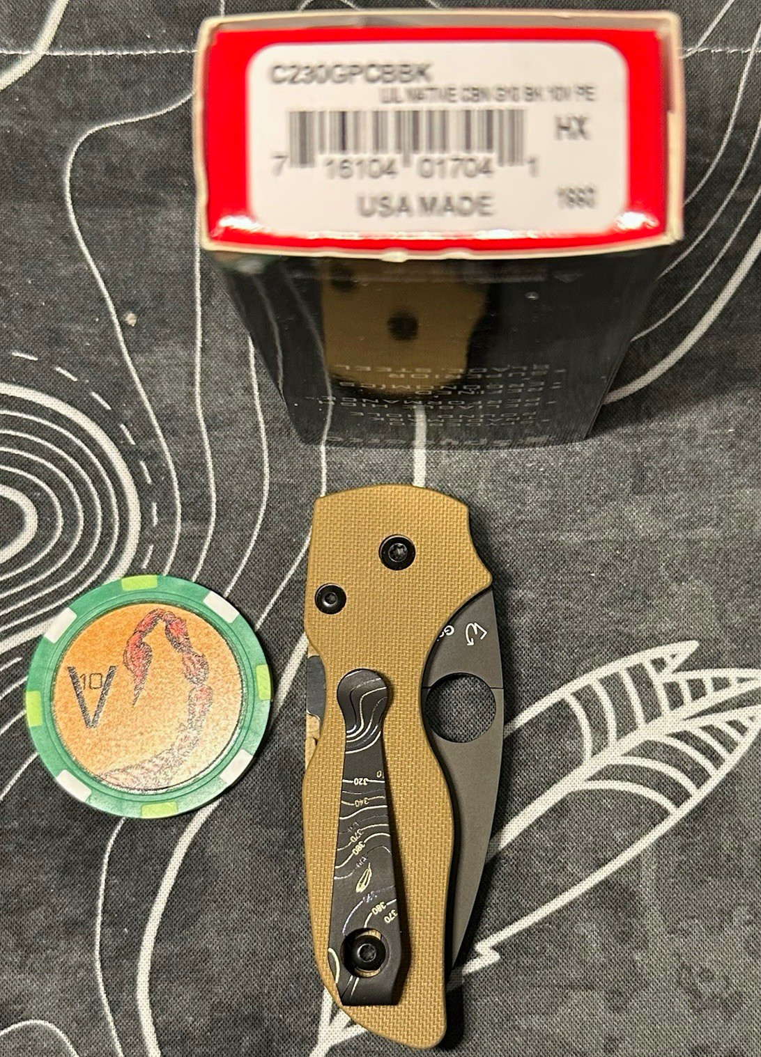 Spyderco Lil' Native CPM 10V Black DLC - Tan G10 REC Exclusive Spyderco Lil' Native CPM 10V Black DLC - Tan G10 REC Exclusive