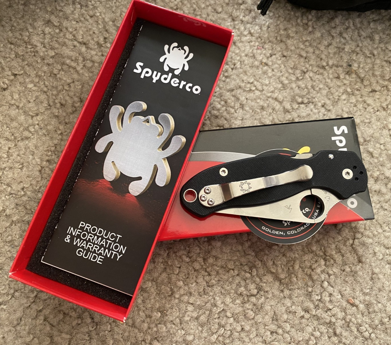Spyderco Para 2 Knife-Black- New Spyderco Para 2 Knife-Black- New
