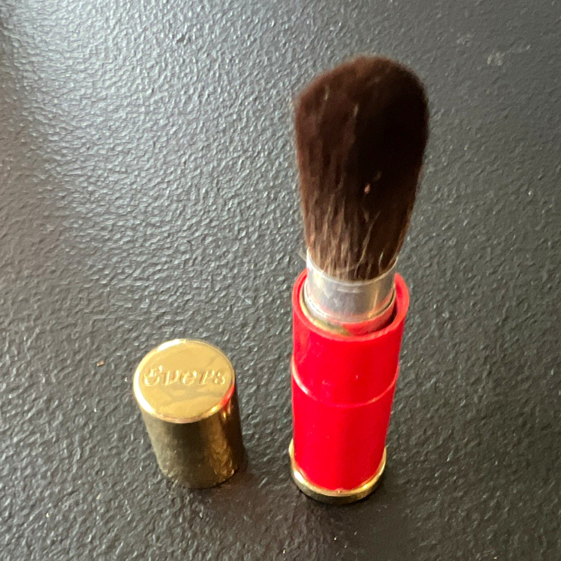 Vintage Evans Shotgun Shell Makeup Brush 1950s Novelty Vanity Collectible Brass Vintage Evans Shotgun Shell Makeup Brush 1950s Novelty Vanity Collectible Brass
