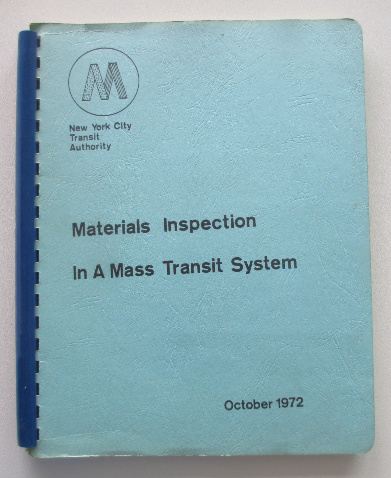 Vintage 1972 New York City Subway Booklet Materials Inspection Mass Transit NYC