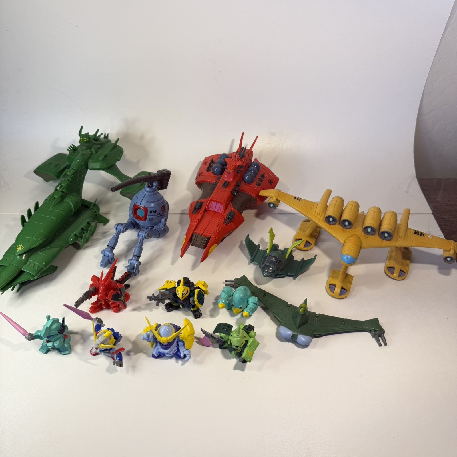 Vintage Bandai Gundam SD Figure Fleet Ship Lot Musai Zanzibar Gaw RB-79 Ball