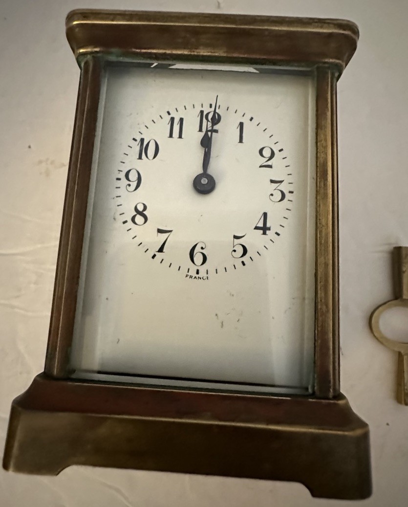 Antique French Brass Carriage Clock Works Antique French Brass Carriage Clock Works
