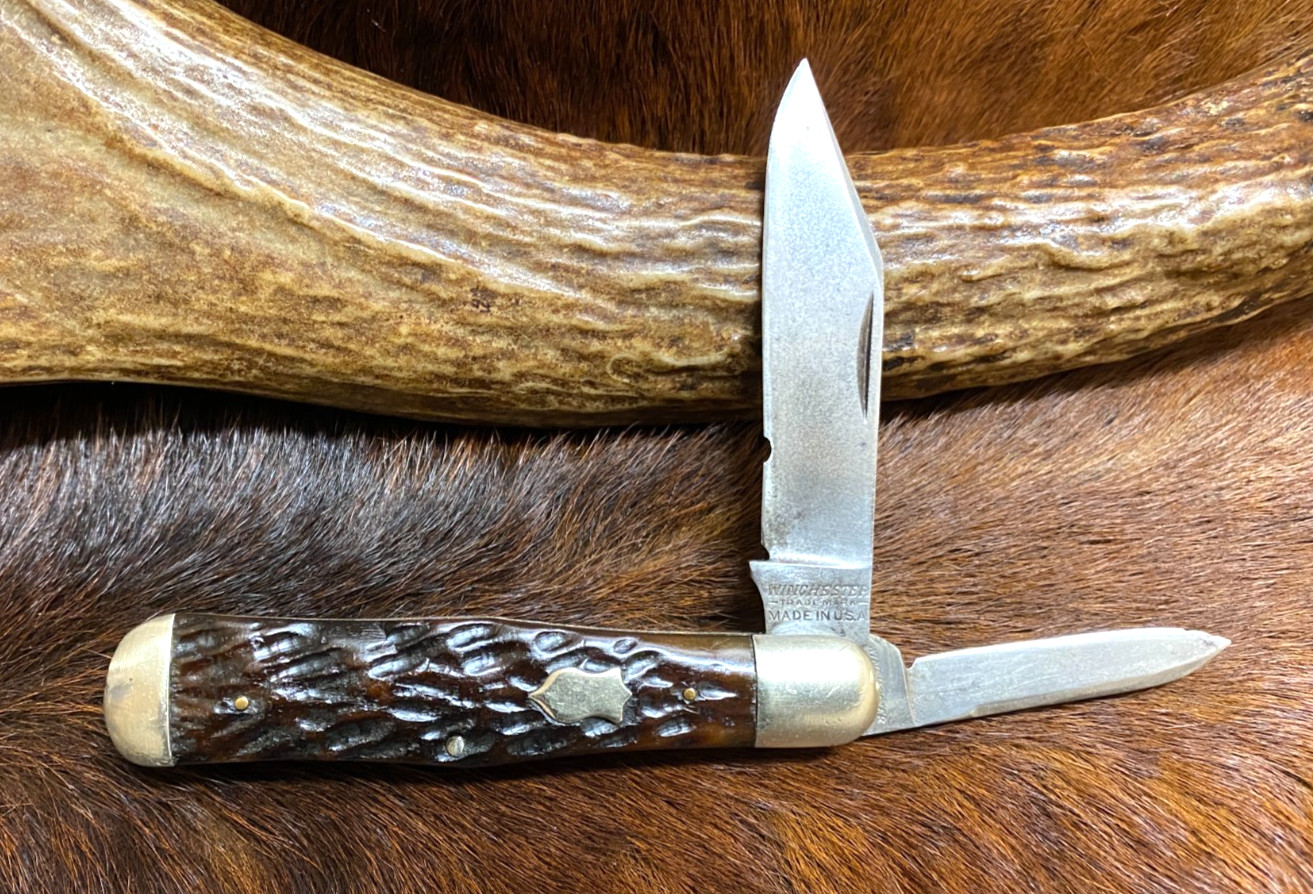 Winchester, Trademark, Made in USA., 2955 Swell Center Jack Knife, 3 1/2 Winchester, Trademark, Made in USA., 2955 Swell Center Jack Knife, 3 1/2