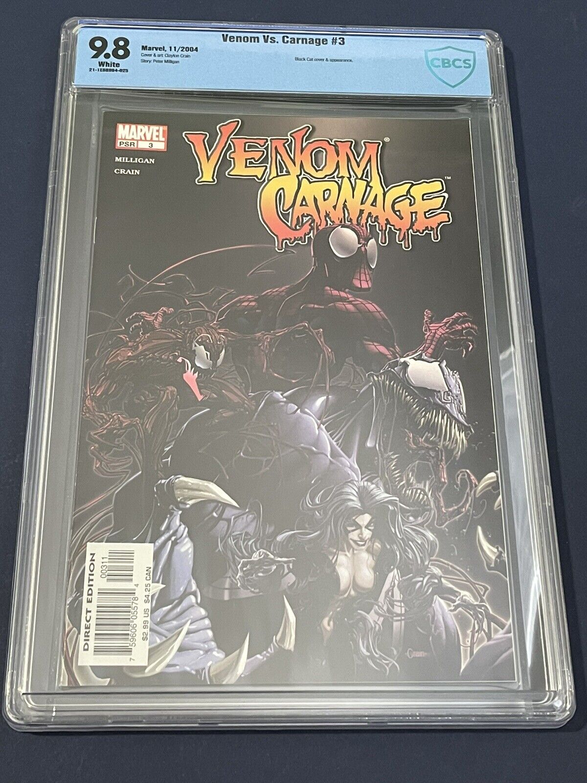 Venom vs. Carnage #3 CBCS 9.8 Black Cat Cover /Crain