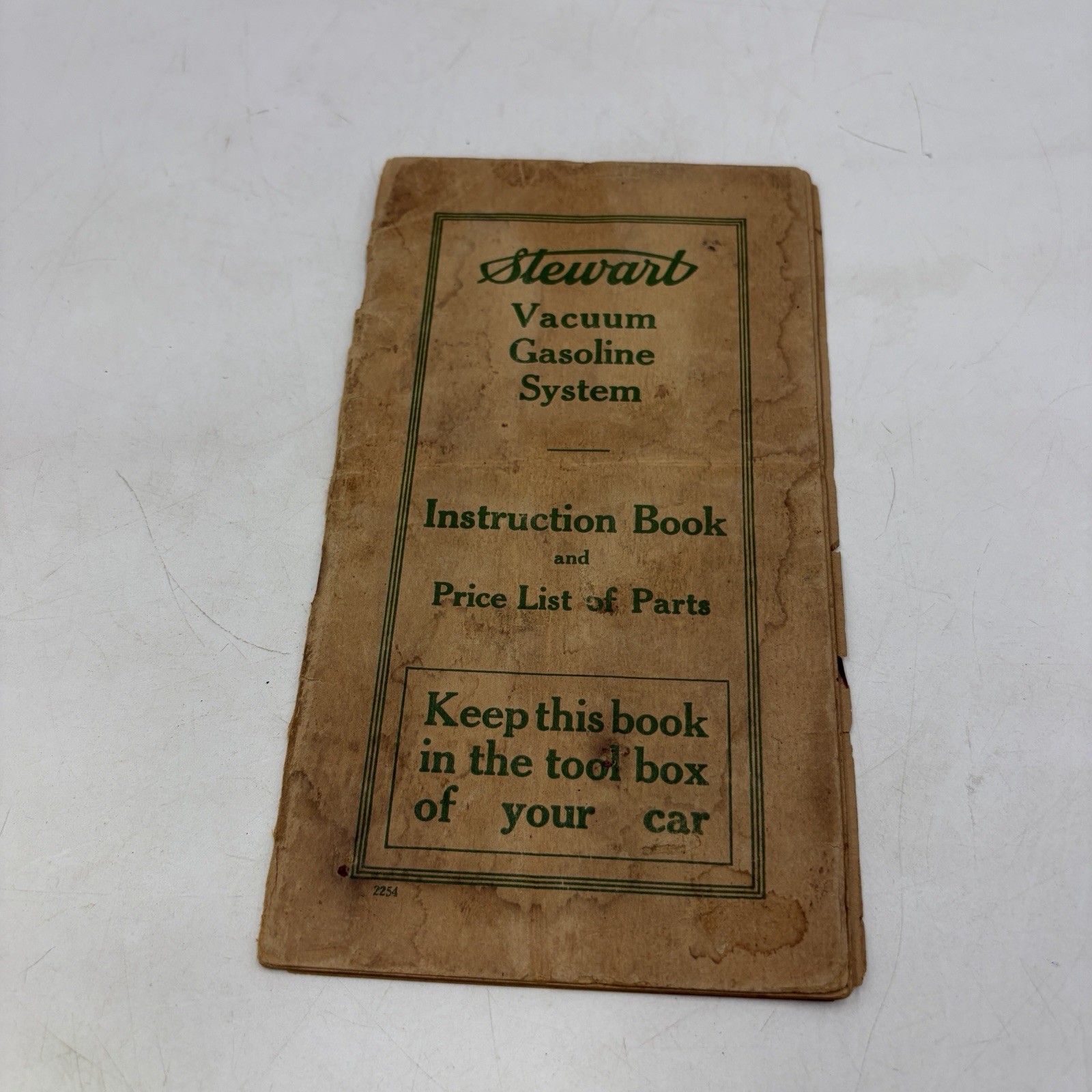 Vintage 1920s Stewart Vacuum Gasoline System Instruction Book Parts List Manual