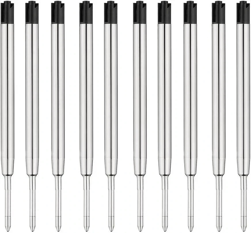 10Pc Ballpoint Pen Refills Black Ink 1mm Medium Tip Parker Style 10Pc Ballpoint Pen Refills Black Ink 1mm Medium Tip Parker Style