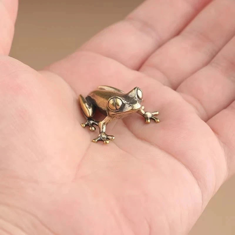Brass Frog Figurine Small Animal Statue Table Office Home Decoration Toy Gifts Brass Frog Figurine Small Animal Statue Table Office Home Decoration Toy Gifts