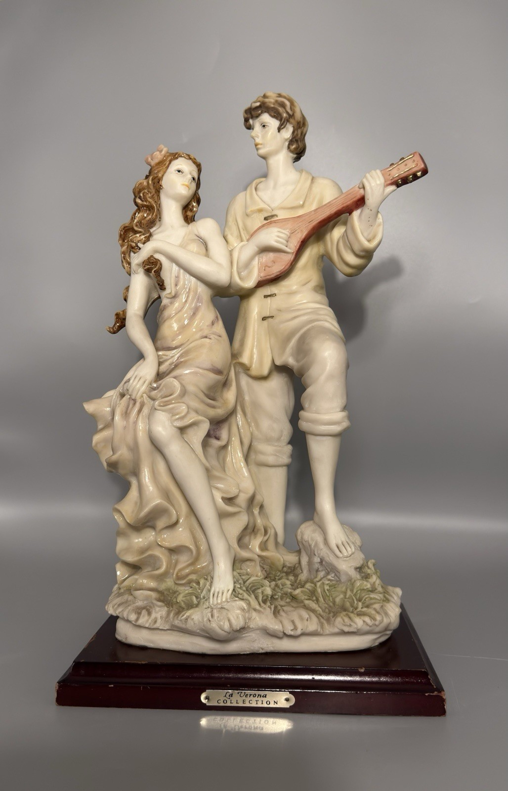 Rare Vintage La Verona Collection Romantic Couple Musician 14” Resin Figurine