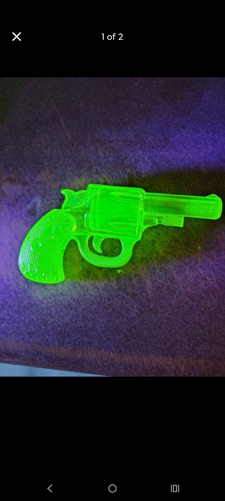 Rare Vintage Vasaline Glass Revolver Rare Vintage Vasaline Glass Revolver