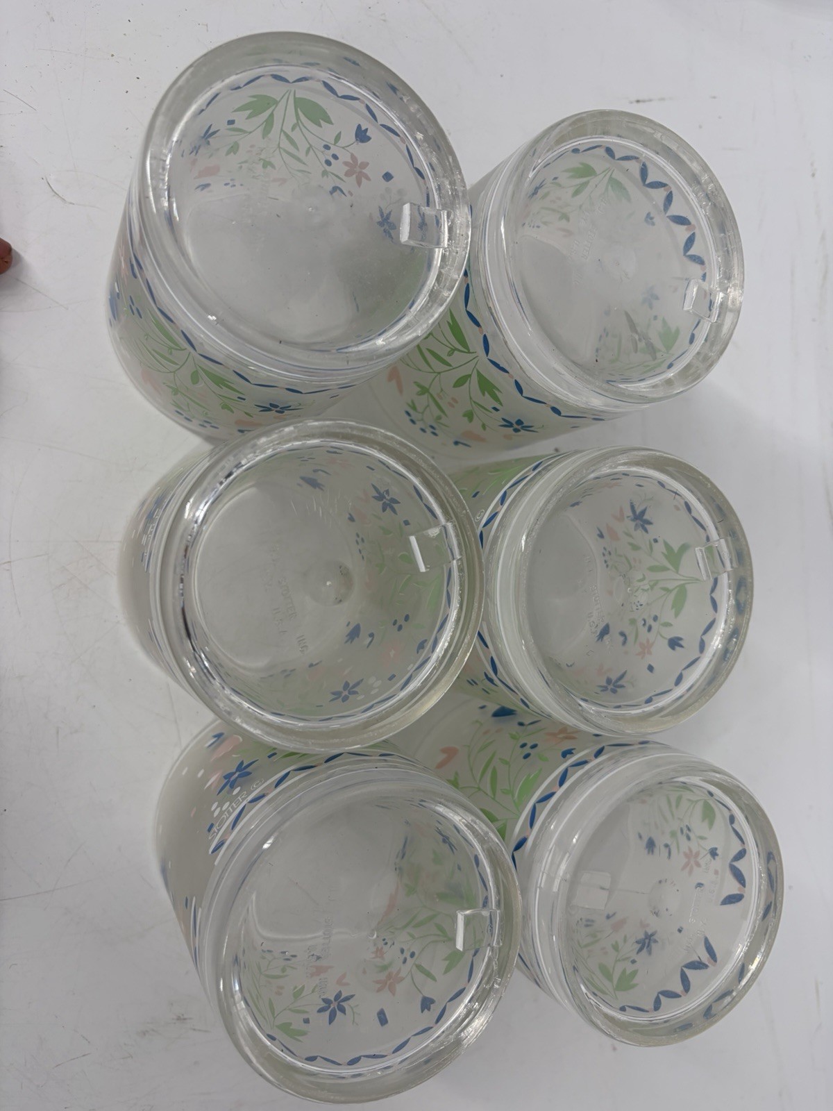 Vintage Rare H J Sotter Acrylic (Plastic) Floral 80s Drinking Glass Set Of 6 Vintage Rare H J Sotter Acrylic (Plastic) Floral 80s Drinking Glass Set Of 6