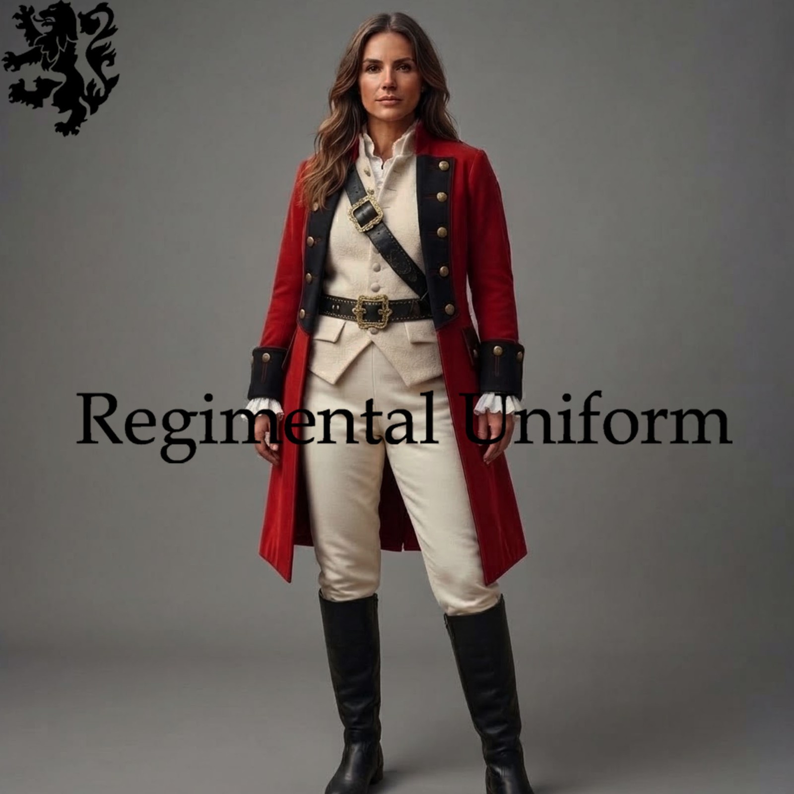 18th-Century Style British Redcoat, Women Colonial Military Uniform Historical