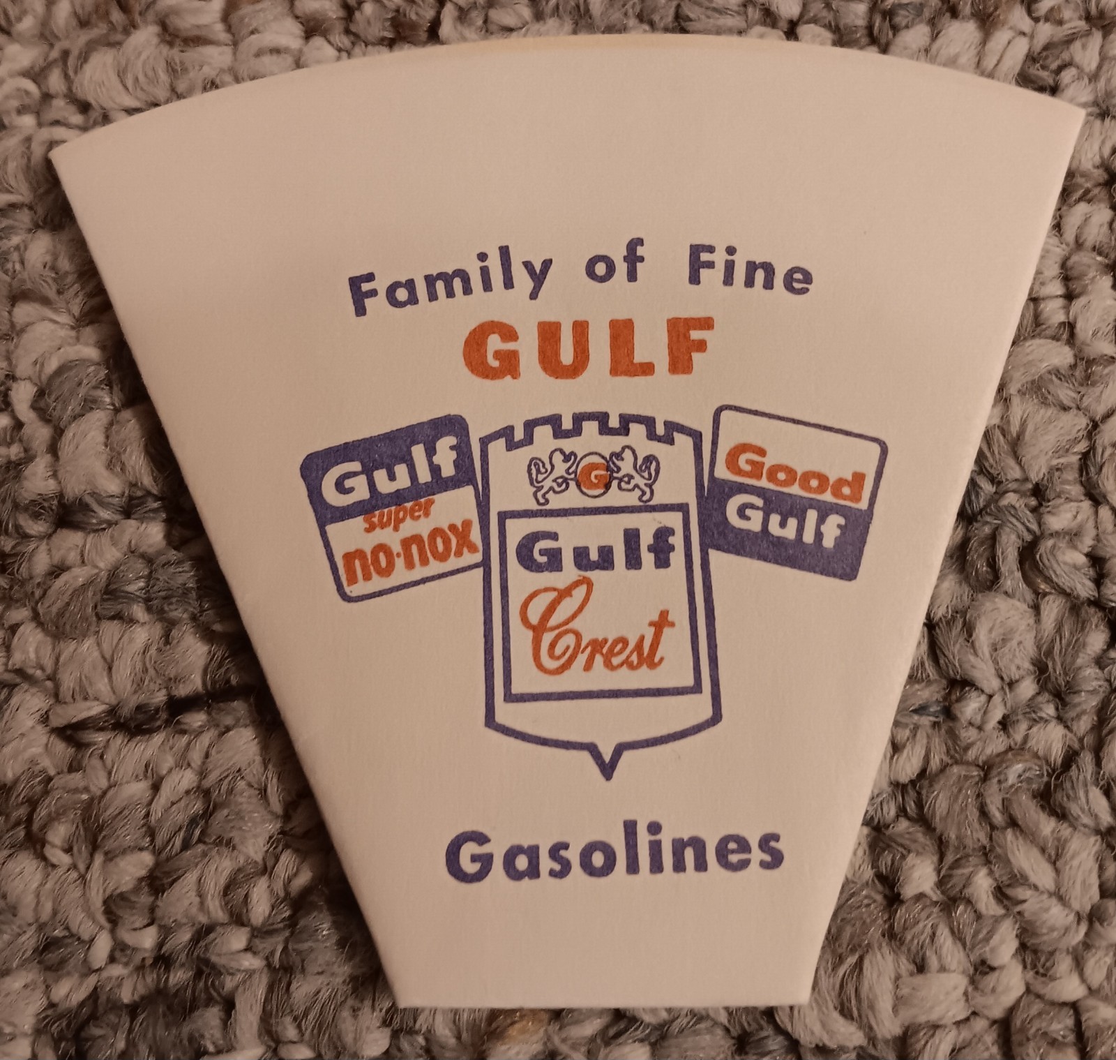 Vintage 1951 Gulf Crest Super No Nox Gas & Oil Service Station Unused Paper Cup Vintage 1951 Gulf Crest Super No Nox Gas & Oil Service Station Unused Paper Cup