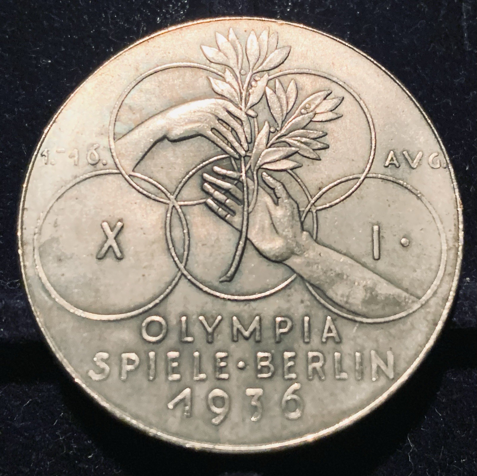 1936 XI. Summer Olympics Berlin Historic New Medal July 23 1936 XI. Summer Olympics Berlin Historic New Medal July 23