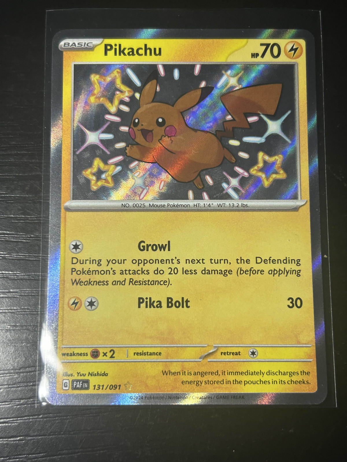 Pikachu 131/091 Pokemon EN Paldean Fates Shiny Vault Rare Holo Pikachu 131/091 Pokemon EN Paldean Fates Shiny Vault Rare Holo