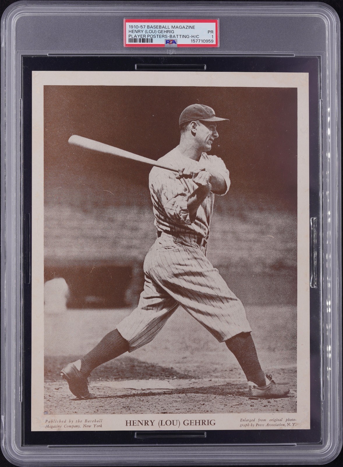 PSA 1 GRADED Lou Gehrig 1918-1957 M114 Baseball Magazine Player Posters Batting PSA 1 GRADED Lou Gehrig 1918-1957 M114 Baseball Magazine Player Posters Batting