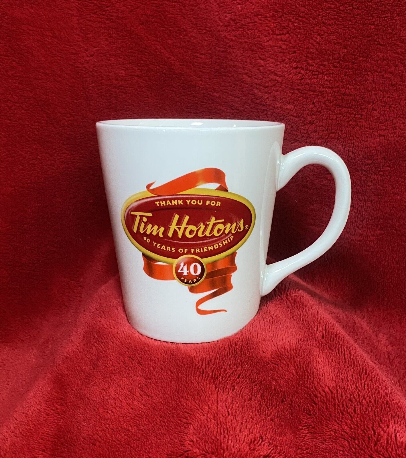 Tim Hortons Vintage #004 40th Anniversary Ceramic Coffee Mug French English 2004