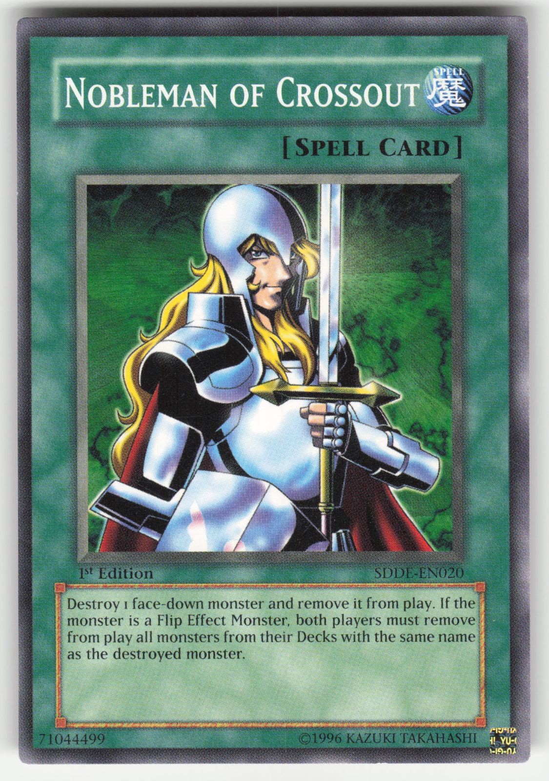 Yu Gi Oh Nobleman Of Crossout SDDE EN020 1st Edition Dragon\'s Roar Spell Card
