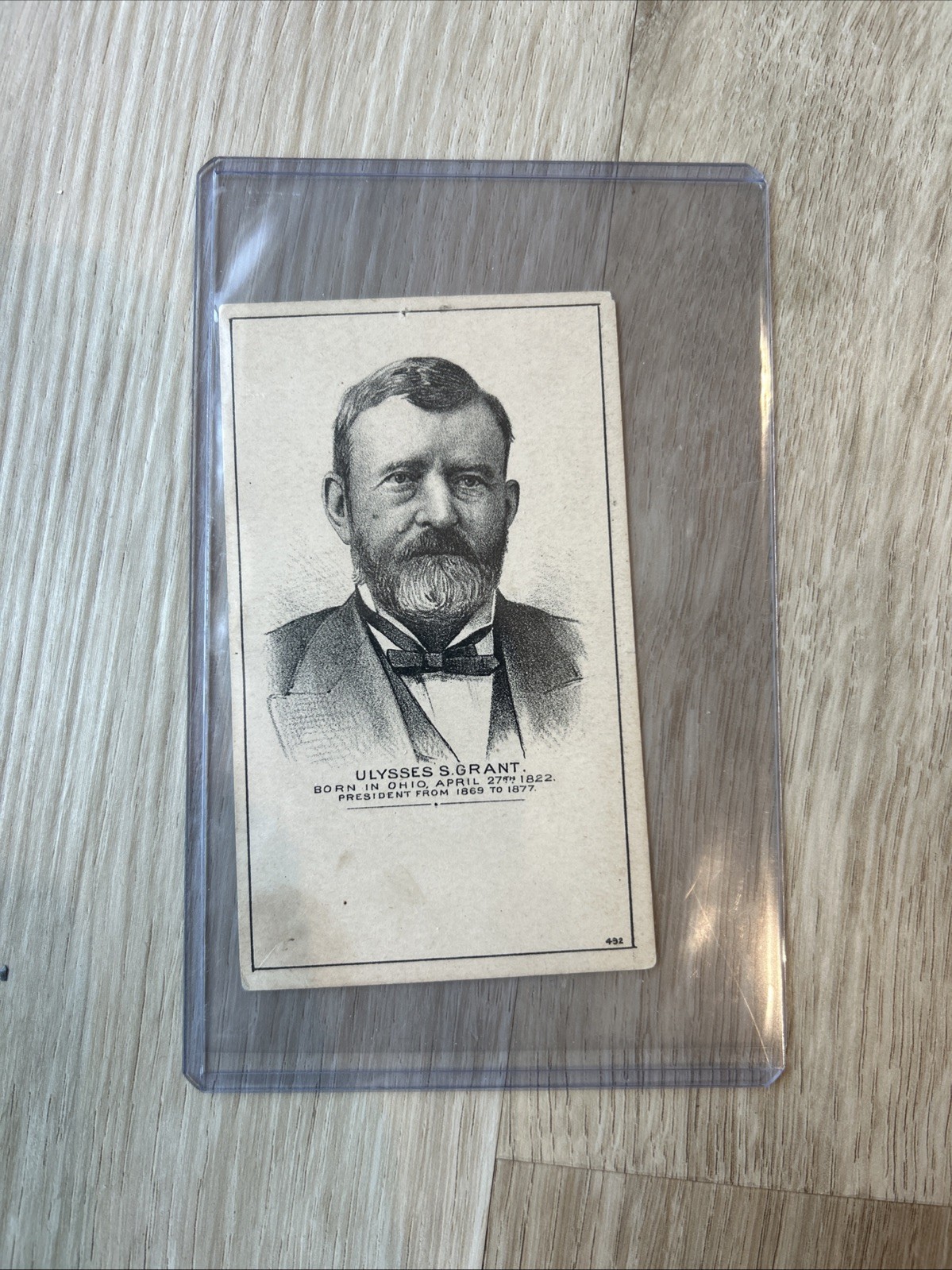 1880s HD2A Ulysses S. Grant Blank Back Trade Card 1880s HD2A Ulysses S. Grant Blank Back Trade Card