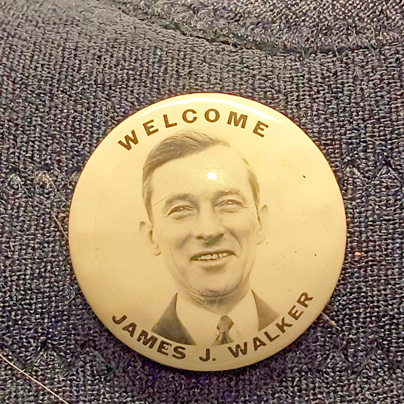 Vintage 1926 Welcome James J Walker Mayor New York City Pinback Button NYC