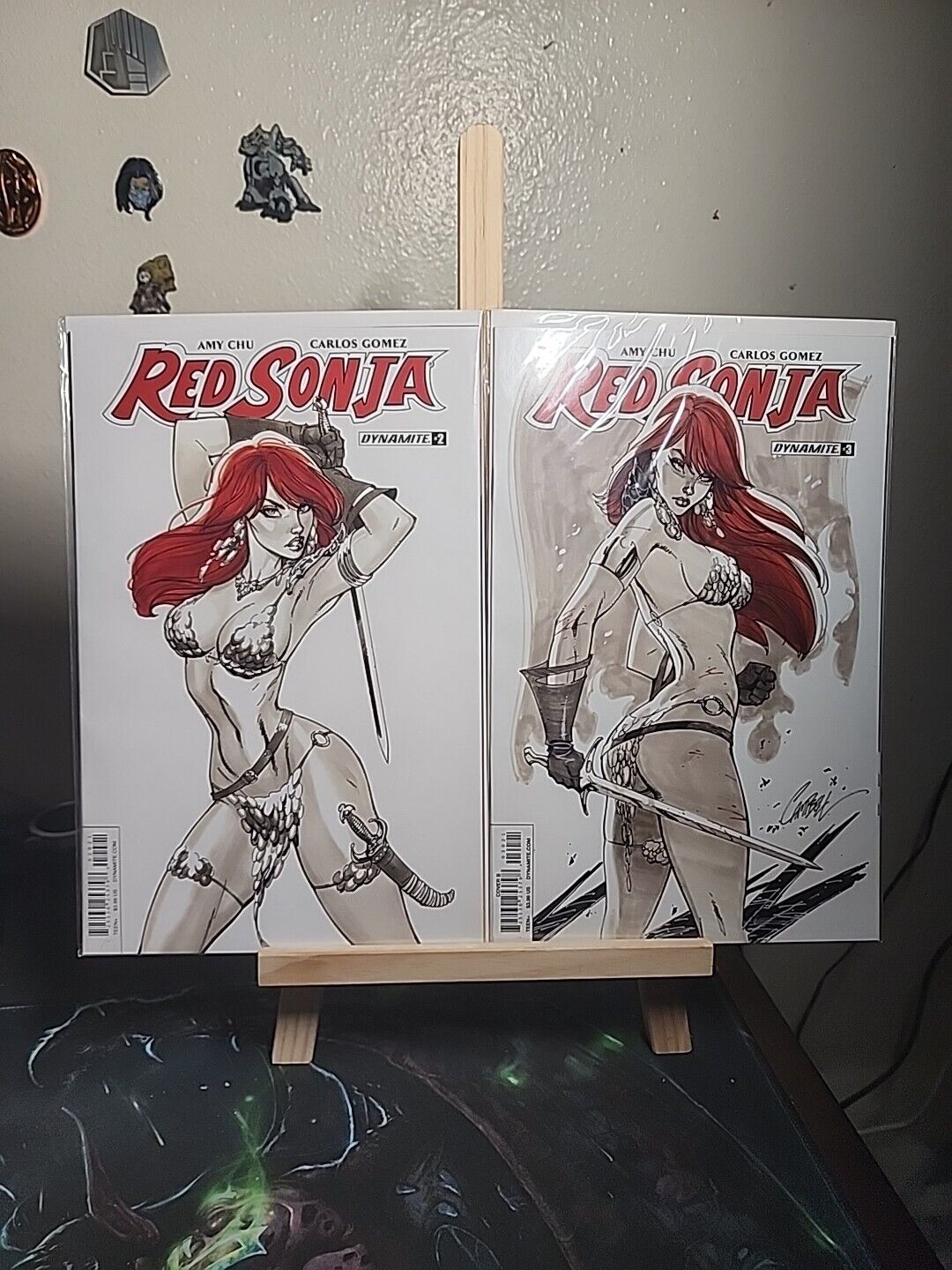 RED SONJA 2 & 3 COVERS BY J SCOTT CAMPBELL . 2017 . DYNAMITE COMICS. 
